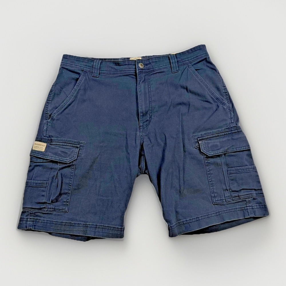 RedHead Cargo Shorts Mens 34 Navy Blue Cotton Twill Multi-Pocket Outdoor Casual